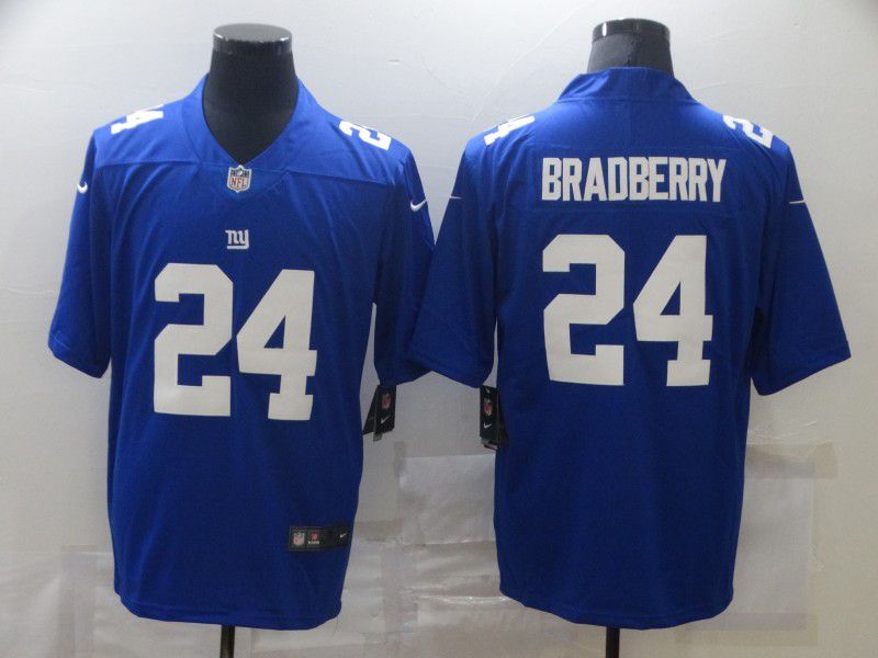 Men New York Giants #24 Bradberry Blue Nike Limited Vapor Untouchable NFL Jerseys